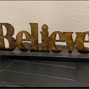 Gold Decorative Believe Sign